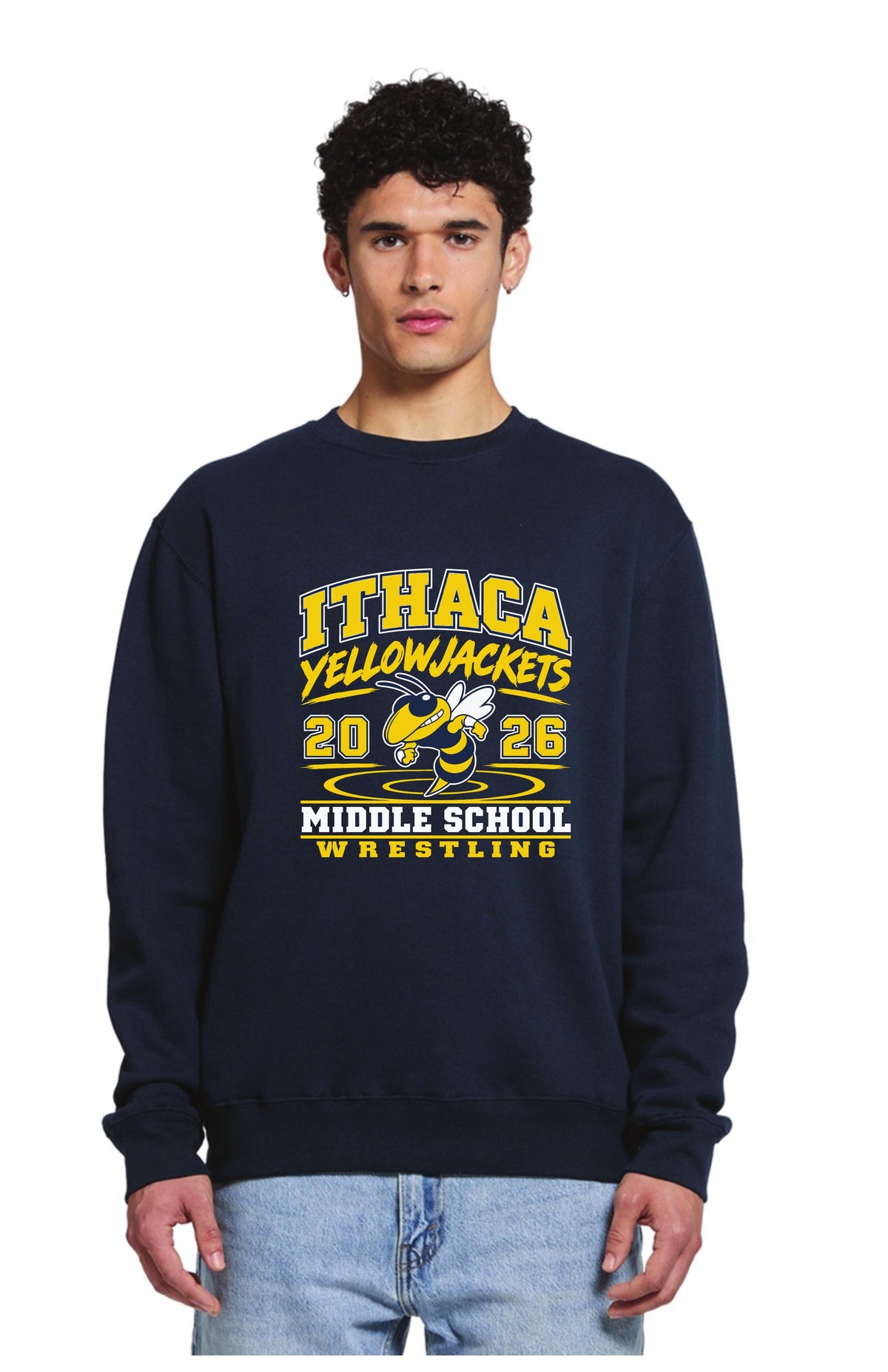 Ithaca Middle School Wrestling Navy Crew