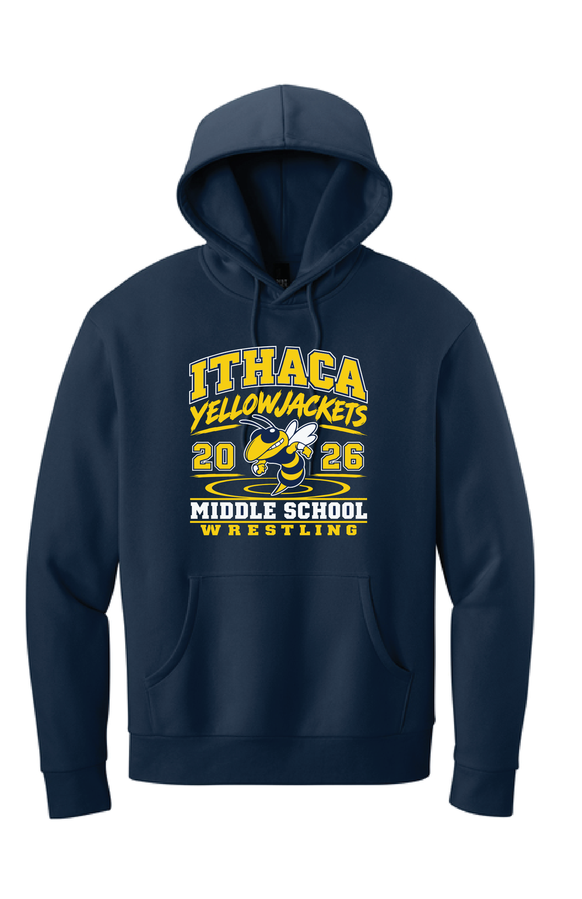 Ithaca Middle School Wrestling Navy Hoodie